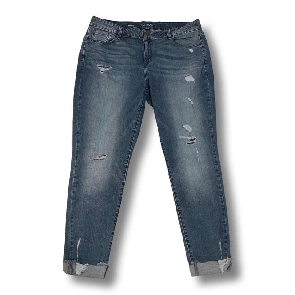 lane bryant signature fit skinny lightly distressed jeans